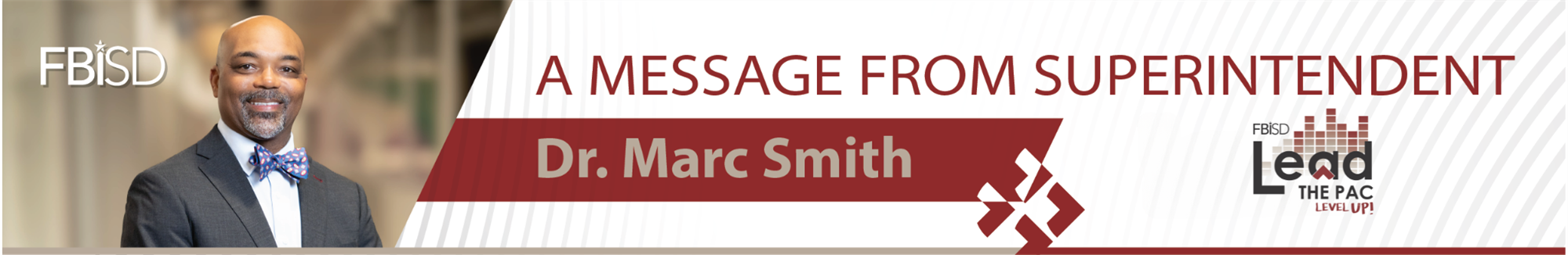 Graphic of Dr. Marc Smith a Message From Superintendent